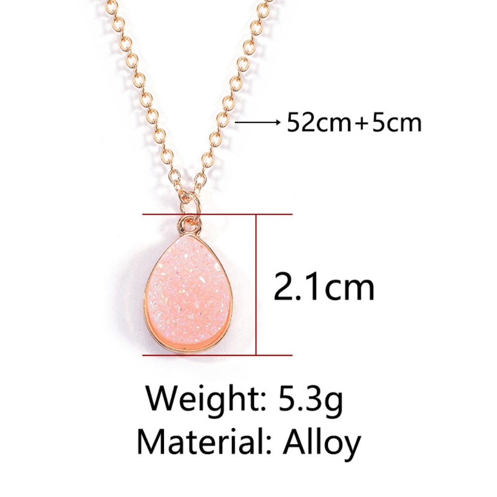 Petal Pink Crystal Druzy Pendant Necklace - Picture 4 of 4